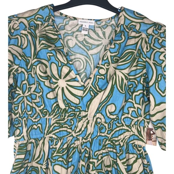 Sincerely Jules Womens Floral Print Mini Dress Large - Picture 11 of 11